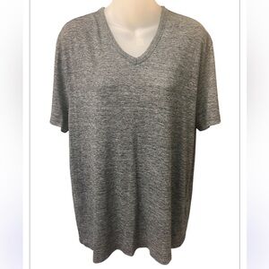 BANANA REPUBLIC LINEN-BLEND BOYFRIEND TEE LARGE Dark Charcoal Gray